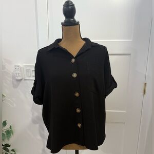 Sézane Black Oversized Shirt